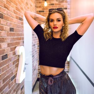 Crop Top & Metallic Pants
